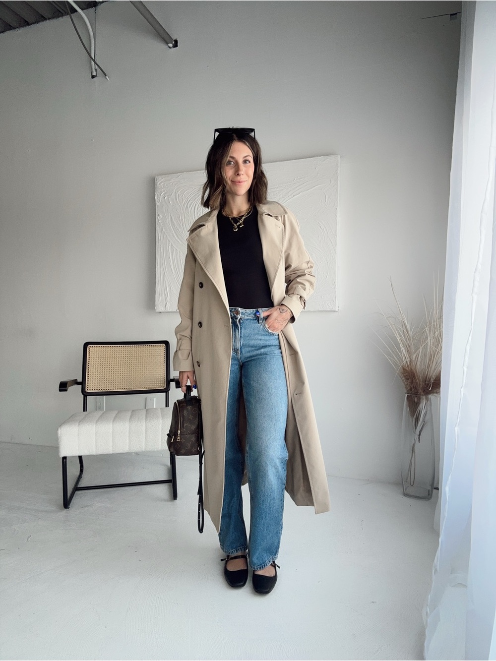 H&M Classic Beige Trench Coat - Women's Double-Breasted Coat